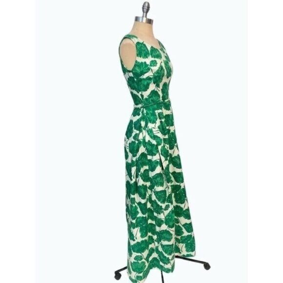 Vintage Henri Bendel Young Timers 1950's Green Floral Maxi Dress Fits 2 4 RARE - Picture 3 of 9